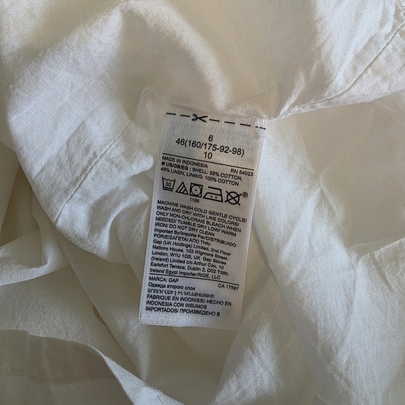 NEW Gap White Linen Cotton Midi Dress 6 - Picture 8 of 8